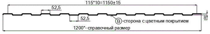 Фото: Профнастил С8 х 1150 - B (ПЭ-01-7004-0.4±0.08мм) в Шатуре