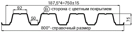 Фото: Профнастил Н75 х 750 - B (ПЭ-01-9002-0.7) в Шатуре