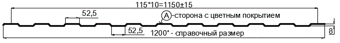 Фото: Профнастил С8 х 1150 - A (ECOSTEEL_T-12-Орех-0.45) в Шатуре