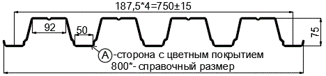 Фото: Профнастил Н75 х 750 - A (ПЭ-01-5002-0.7) в Шатуре