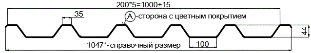 Фото: Профнастил С44 х 1000 - A (ПЭ-01-1014-0.45) в Шатуре