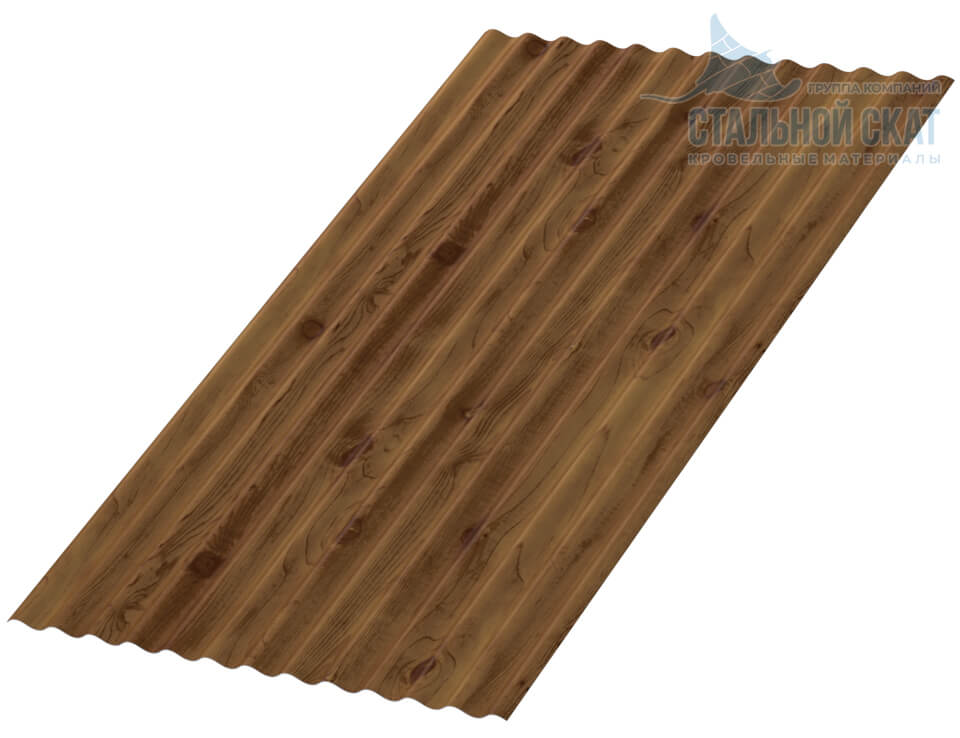 Фото: Профнастил МП18 х 1100 - A (ECOSTEEL_T-12-Дуб-0.45) в Шатуре