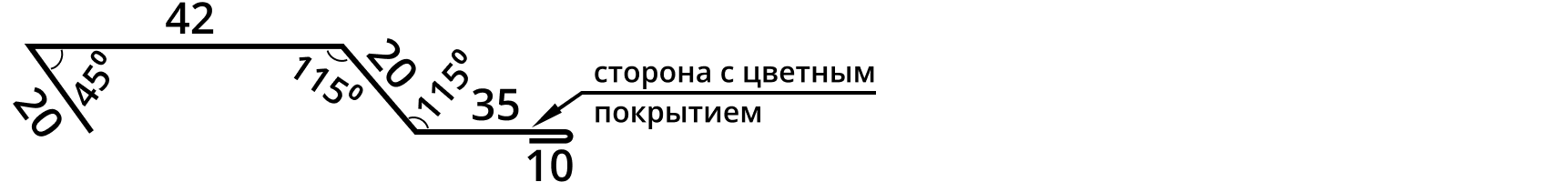 Фото: Откос для сэндвич панелей 42х2000 Фасонное изделие (ПЭ-01-8017-0.45) в Шатуре
