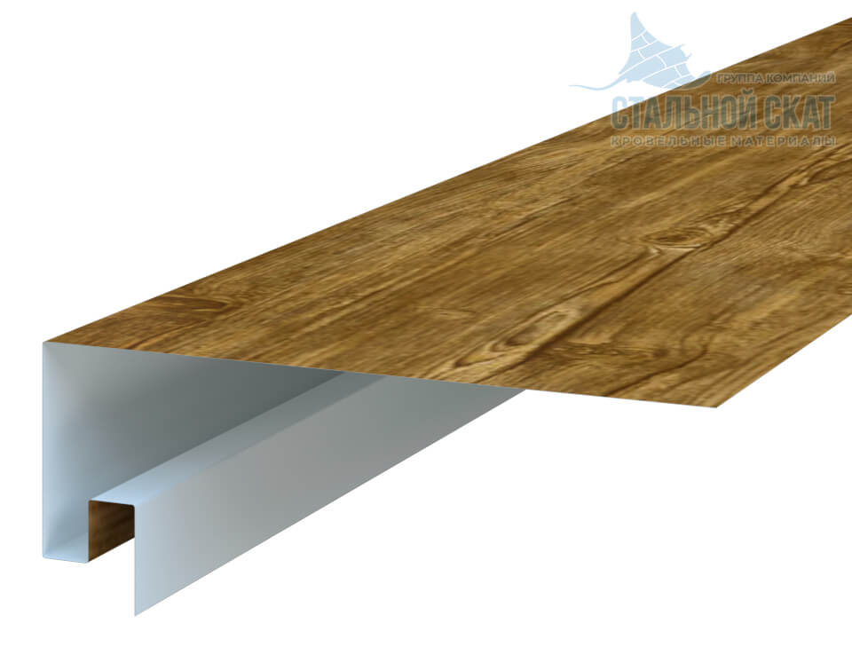 Фото: Планка откоса сложная 3D 245х75х3000 (ECOSTEEL_T-01-ЗолотойДуб-0.5) в Шатуре
