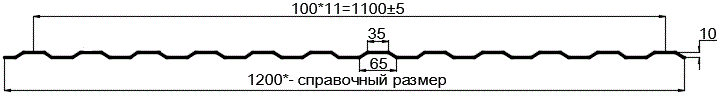 Фото: Профнастил оцинкованный МП10 х 1100 (ОЦ-01-БЦ-0.6) в Шатуре