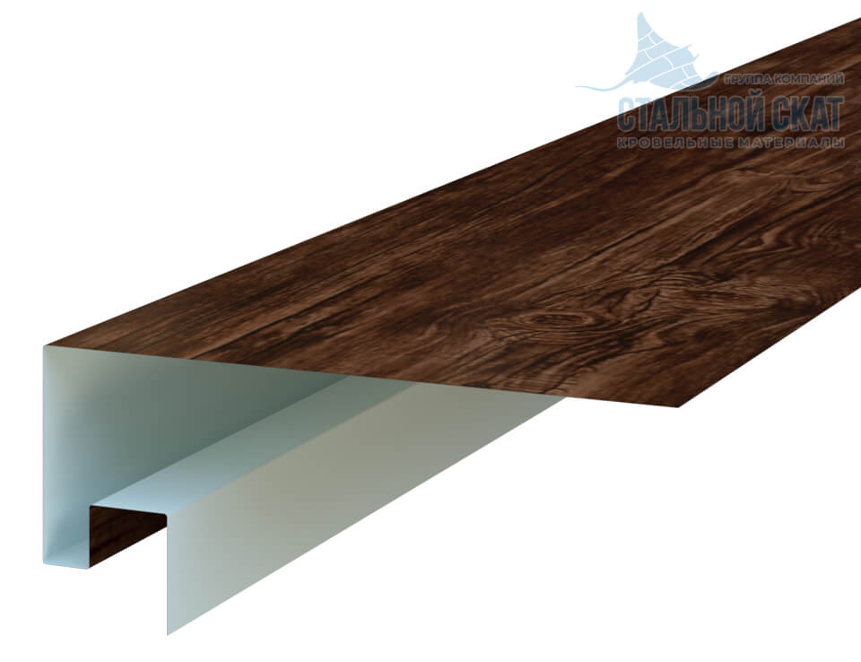 Фото: Планка откоса сложная 3D Woodstock 230х75х2000 (ECOSTEEL_MA-01-Бразил. Вишня-0.5) в Шатуре