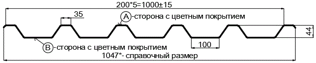 Фото: Профнастил С44 х 1000 - В Двусторонний (VikingMP_Д-01-7024-0,45) в Шатуре