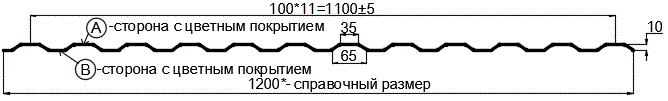 Фото: Профнастил МП10 х 1100 - A (ECOSTEEL_MA_Д-12-Античный Дуб-0.45) в Шатуре