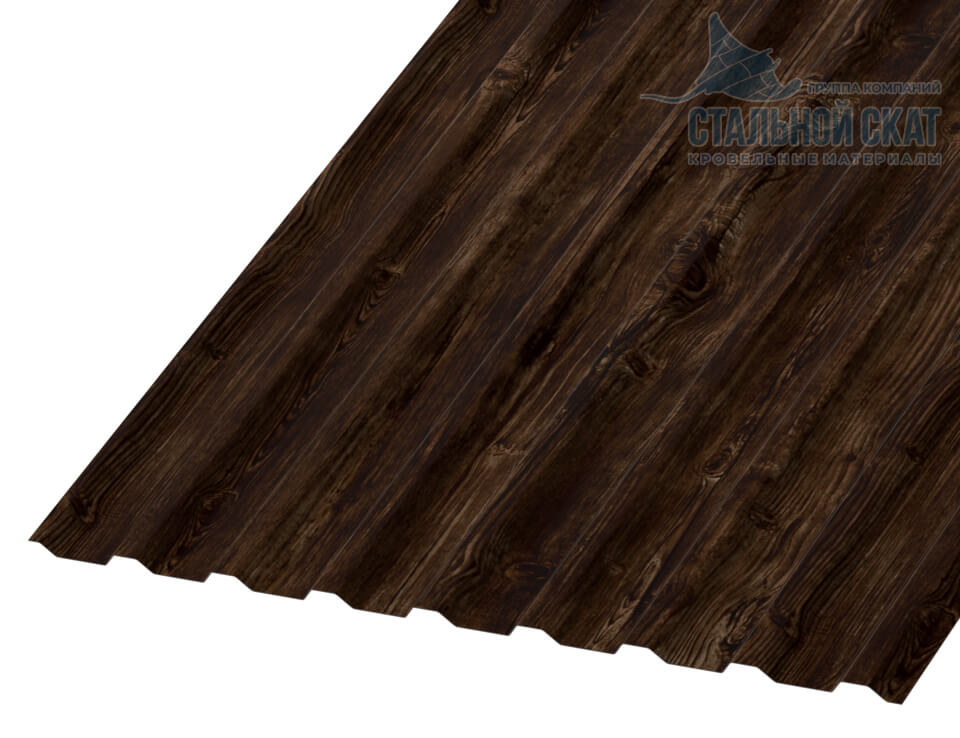 Фото: Профнастил МП20 х 1100 - B (ECOSTEEL_MA_Д-12-Античный Дуб-0.45) в Шатуре