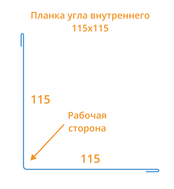 Планка угла внутреннего 115х115х2000 (ПЭ-01-9010-0.45) в Шатуре