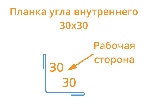 Планка угла внутреннего 30х30х3000 (ПЭ-01-9003-0.45) в Шатуре