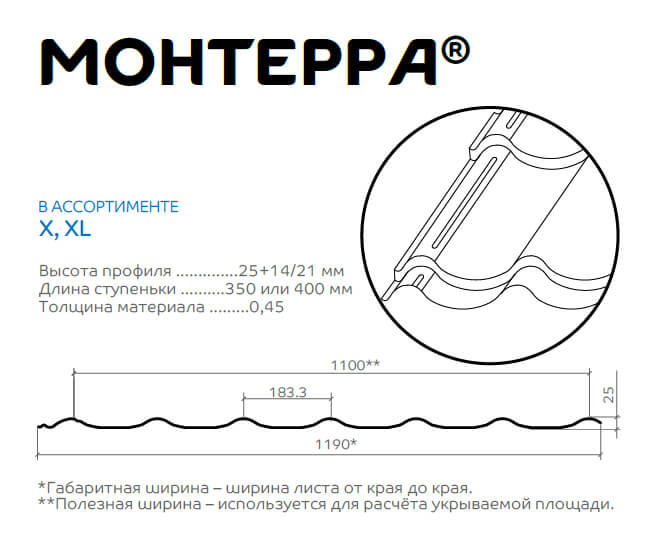 Профиль декоративный Монтерра (ПЭ-01-8017-0.45) в Шатуре