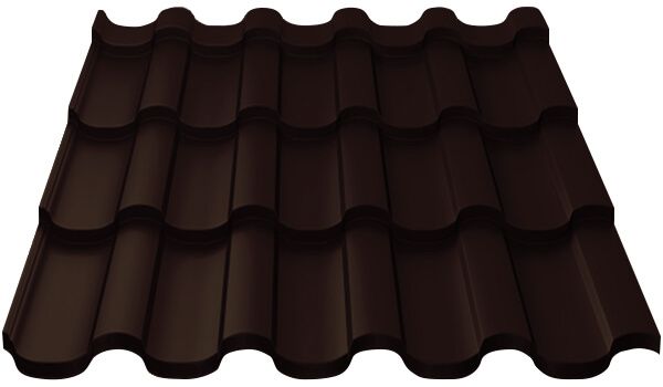 Металлочерепица МП Монтекристо-XL (VALORI-20-Темный Брауни-0.5)